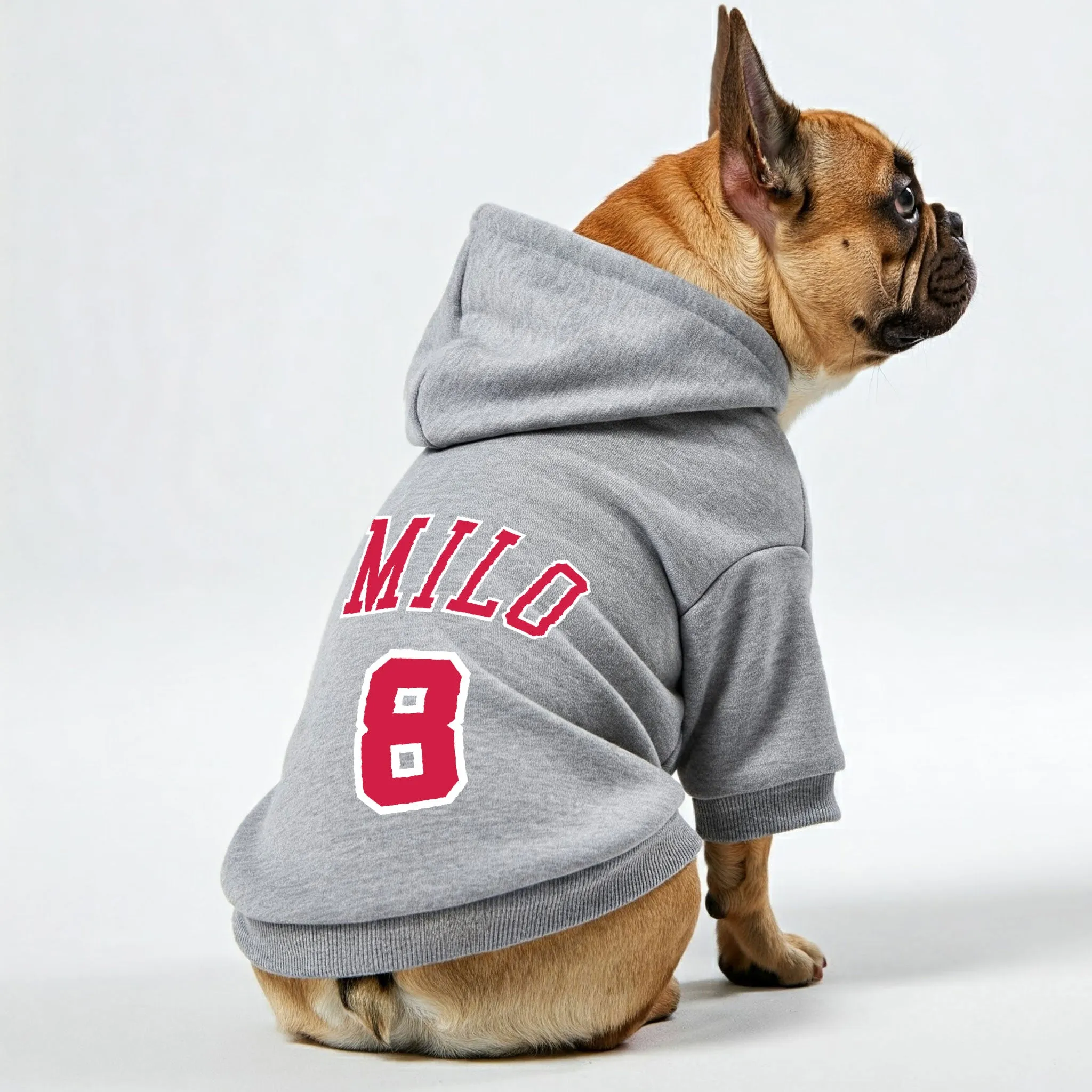 Frenchie Bulls - Personalized French Bulldog Hoodies with Custom Name and Number for Basketball Lovers – Premium 100% Cotton