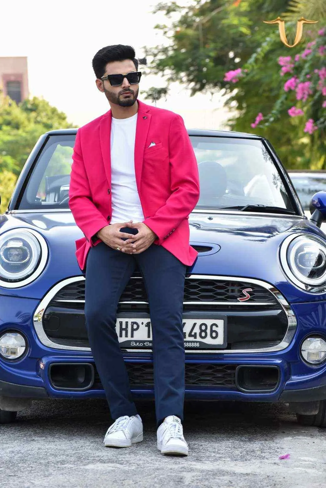 Fuchsia Stretch Knitted Blazer
