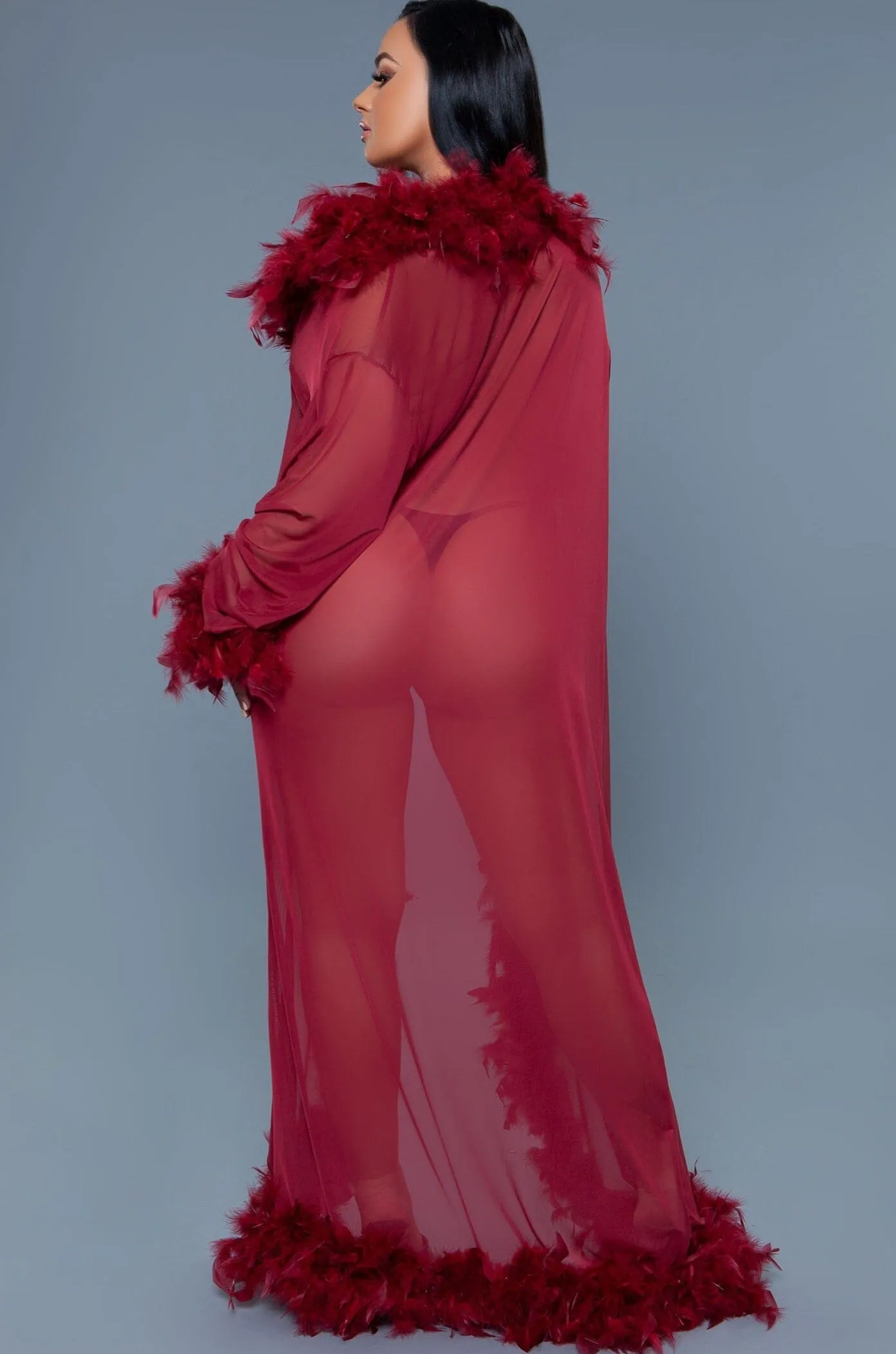 Full-Length Feather Robe