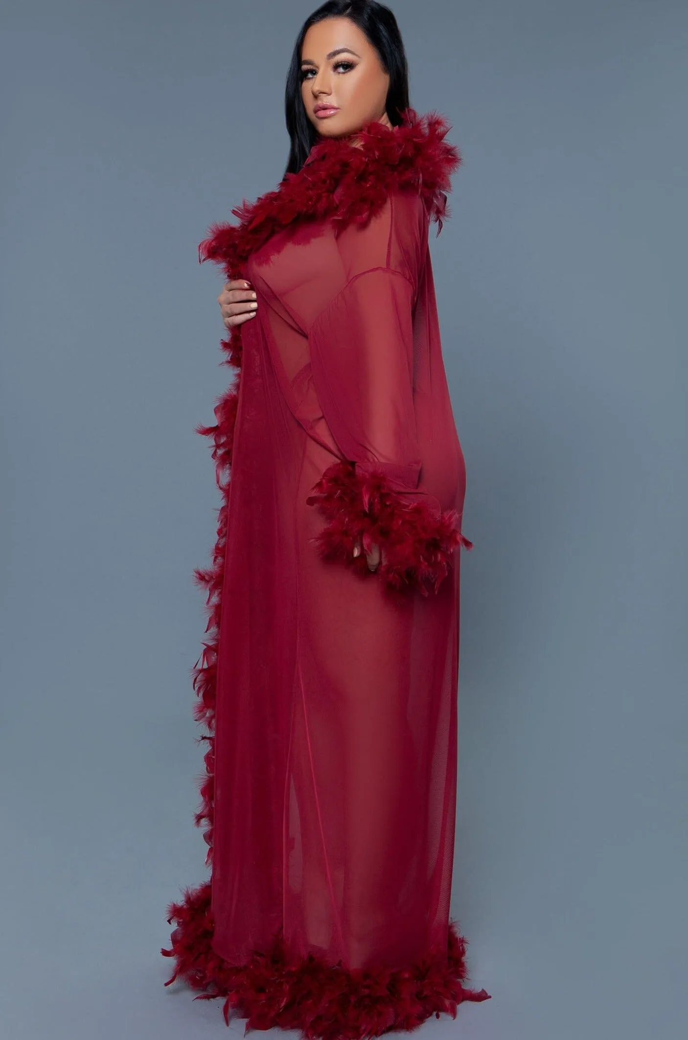 Full-Length Feather Robe