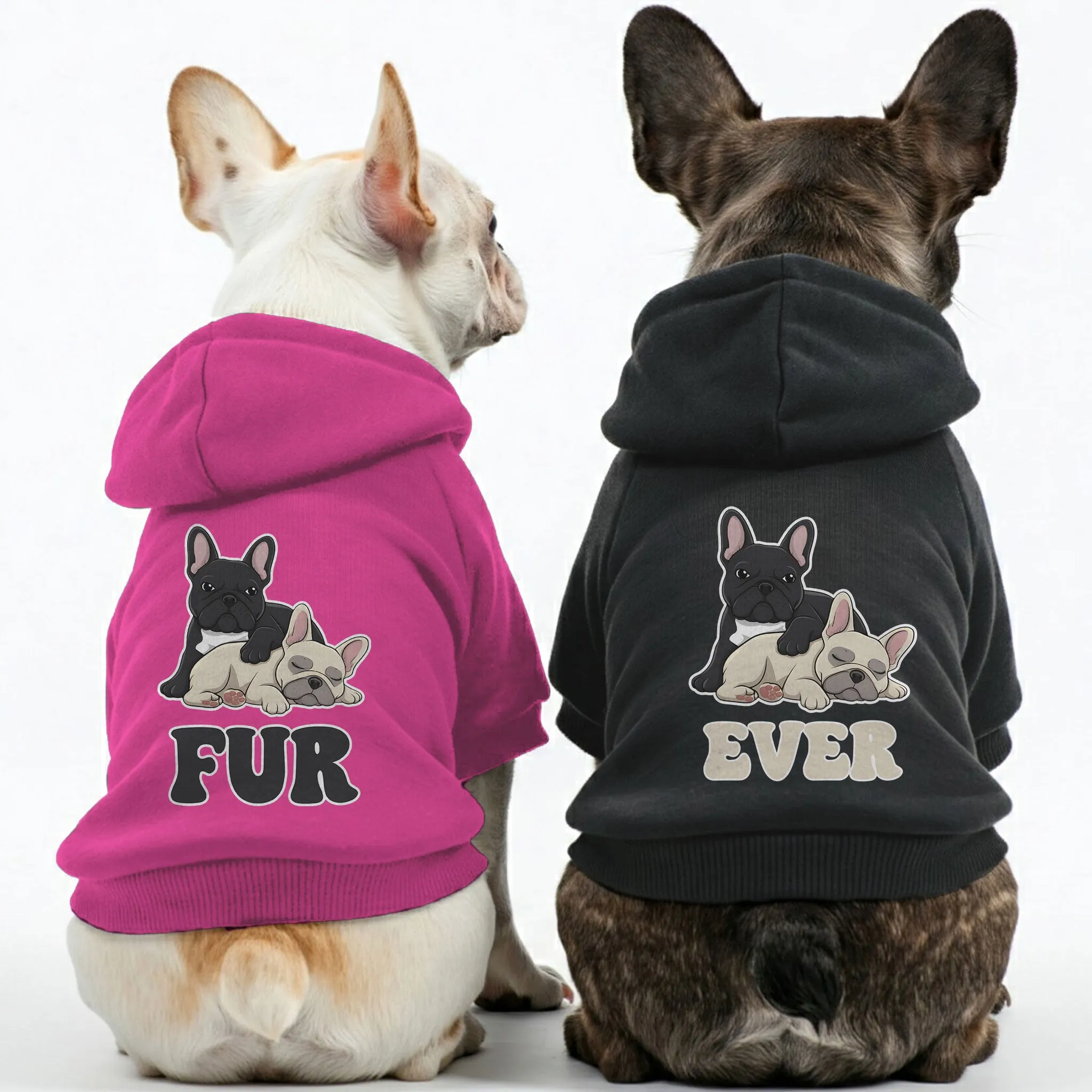 FUREVER ( FOREVER ) - Matching French Bulldog Hoodies – Stylish, Cozy & Personalized!