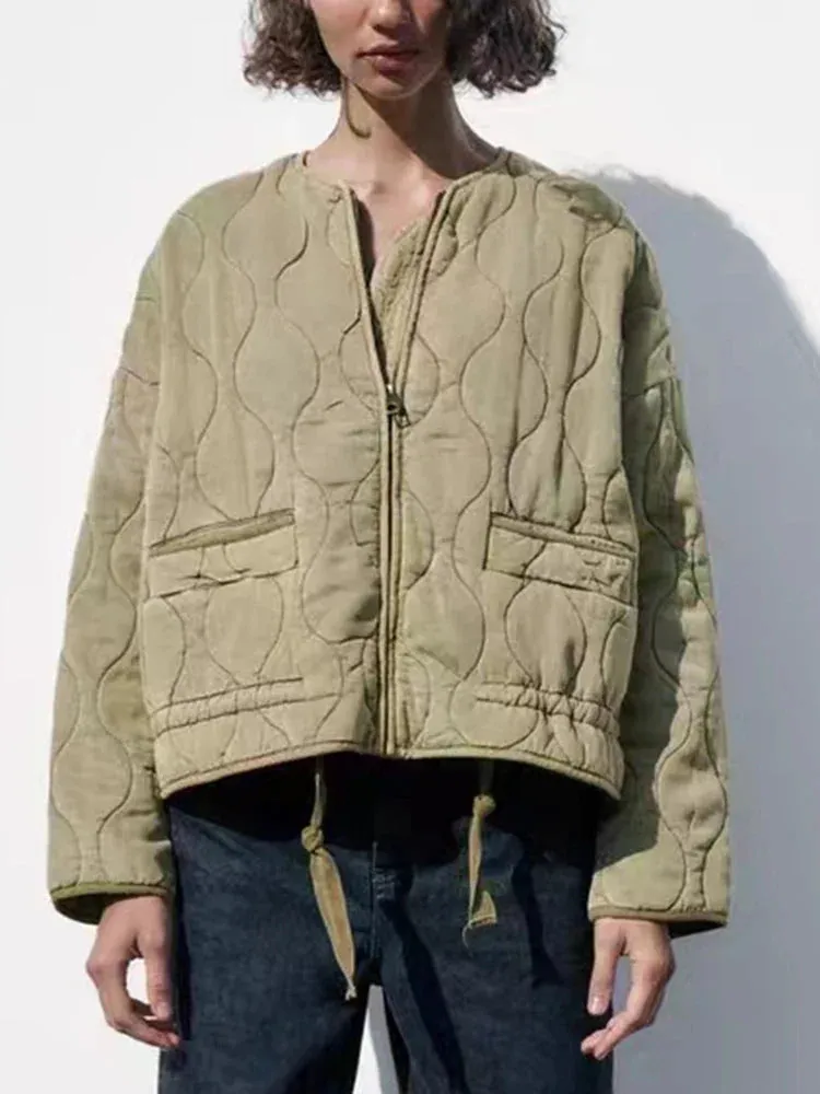 Ginger™ | Padded Solid Color Zipper Jacket