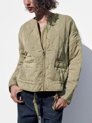 Ginger™ | Padded Solid Color Zipper Jacket