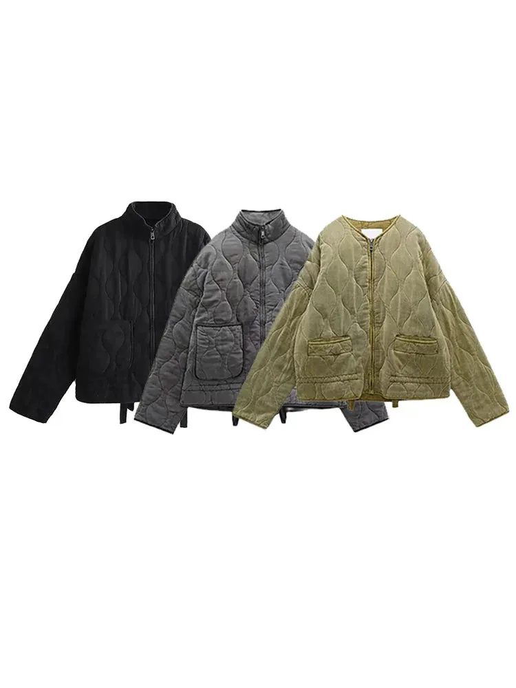 Ginger™ | Padded Solid Color Zipper Jacket