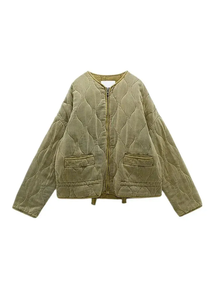 Ginger™ | Padded Solid Color Zipper Jacket