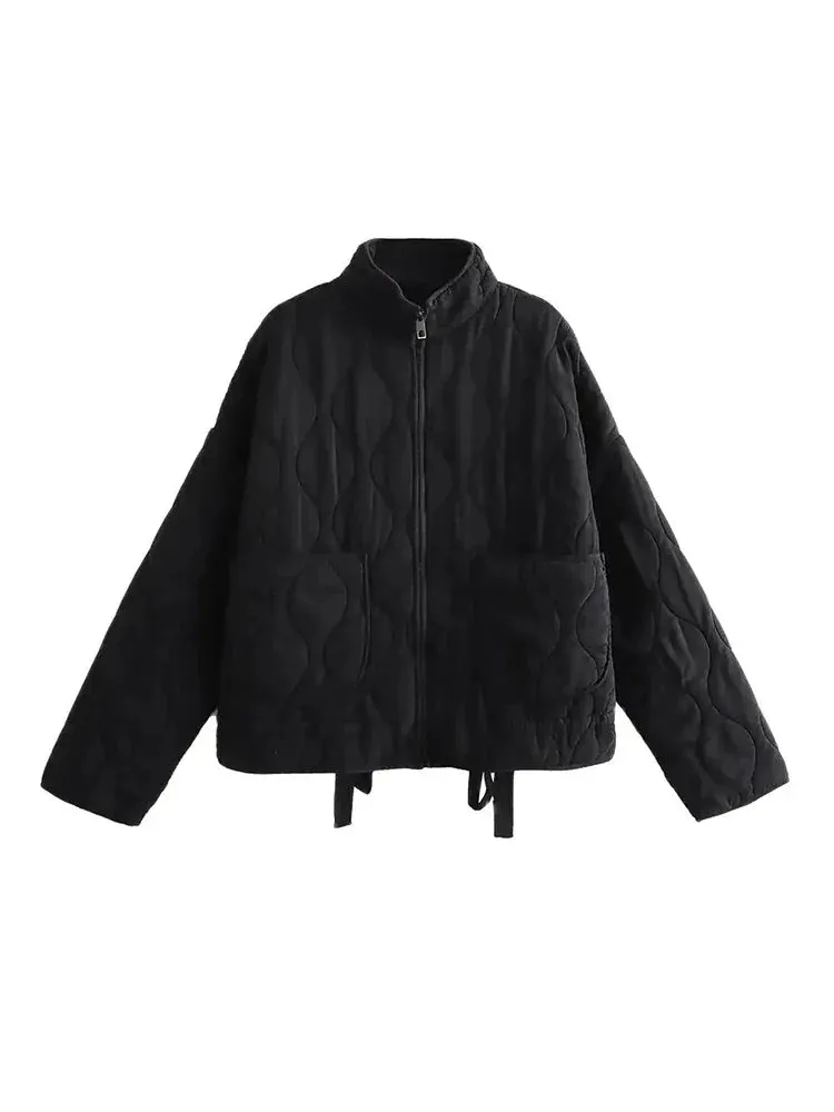 Ginger™ | Padded Solid Color Zipper Jacket