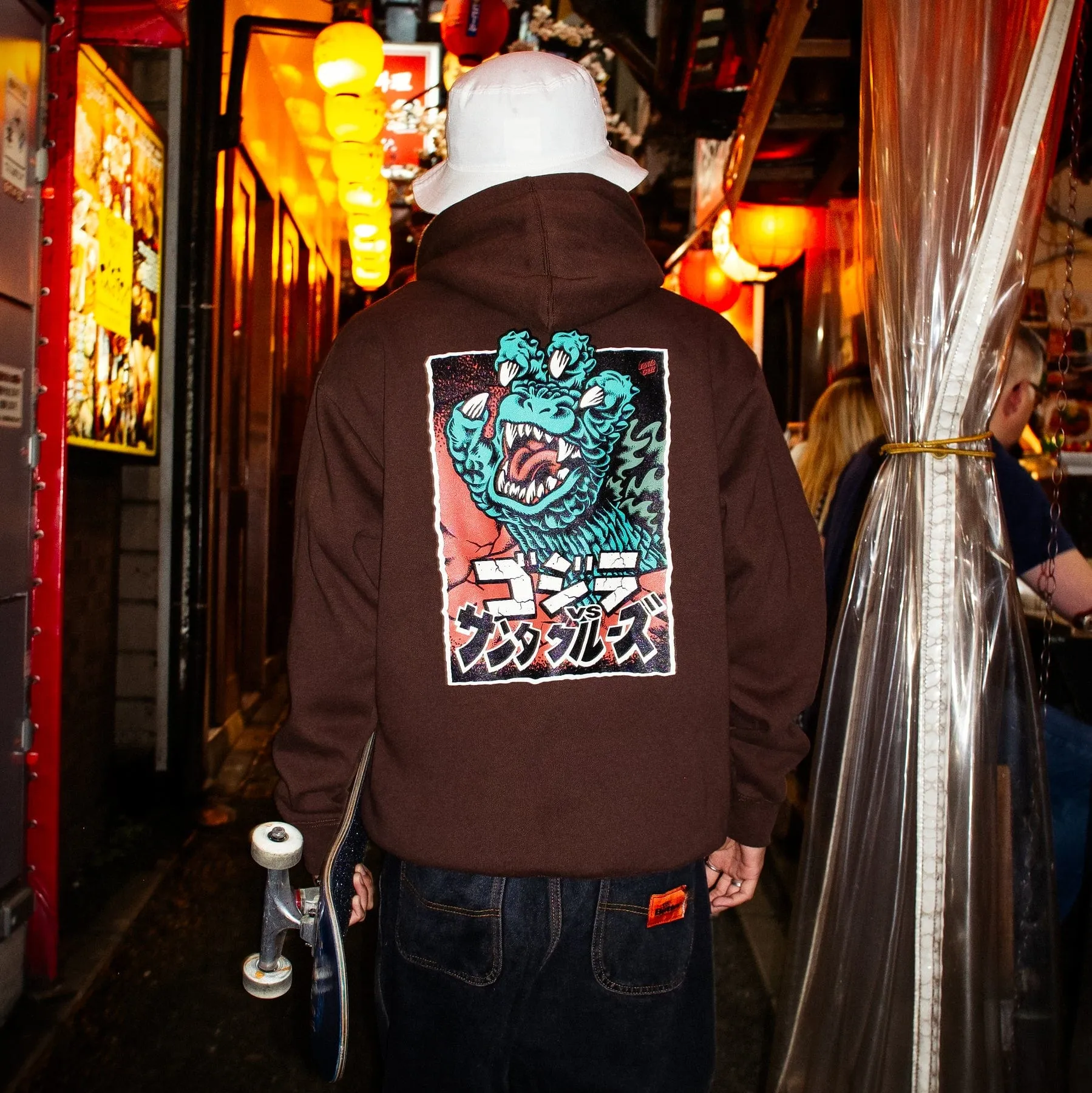 Godzilla Hand P/O Hooded Heavyweight Sweatshirt Brown