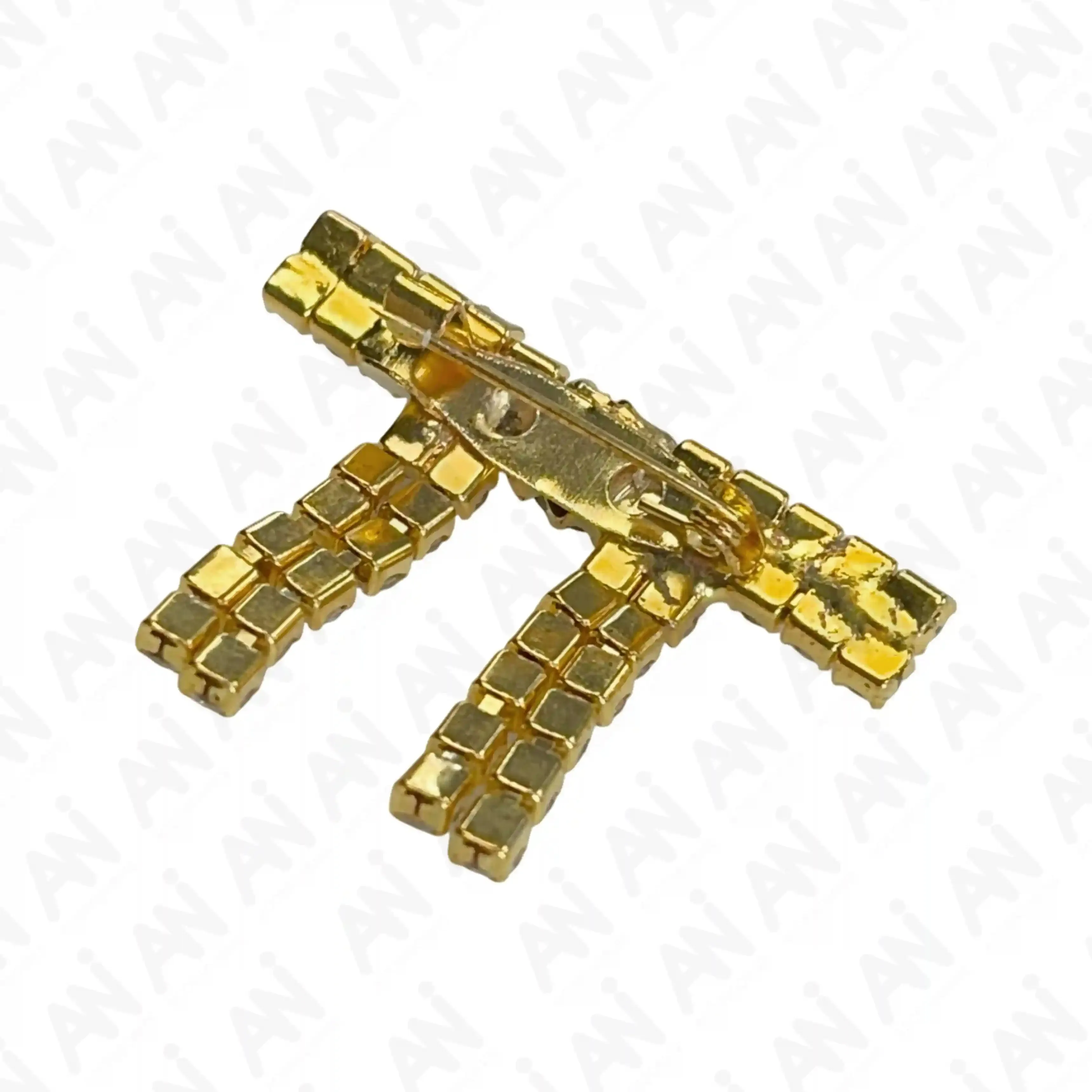 Gold & Silver Rhinestone Brooch for Women's Outfit