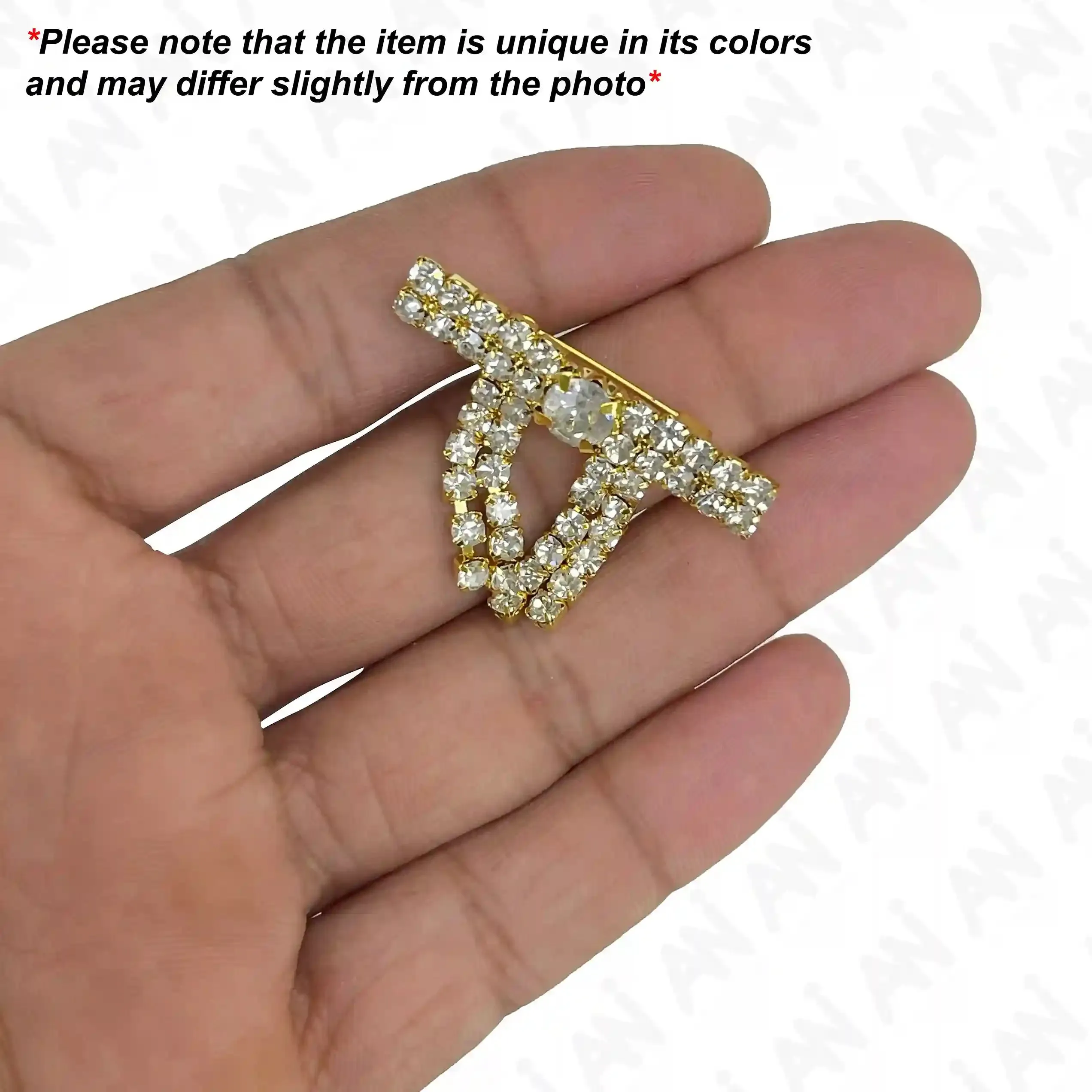 Gold & Silver Rhinestone Brooch for Women's Outfit