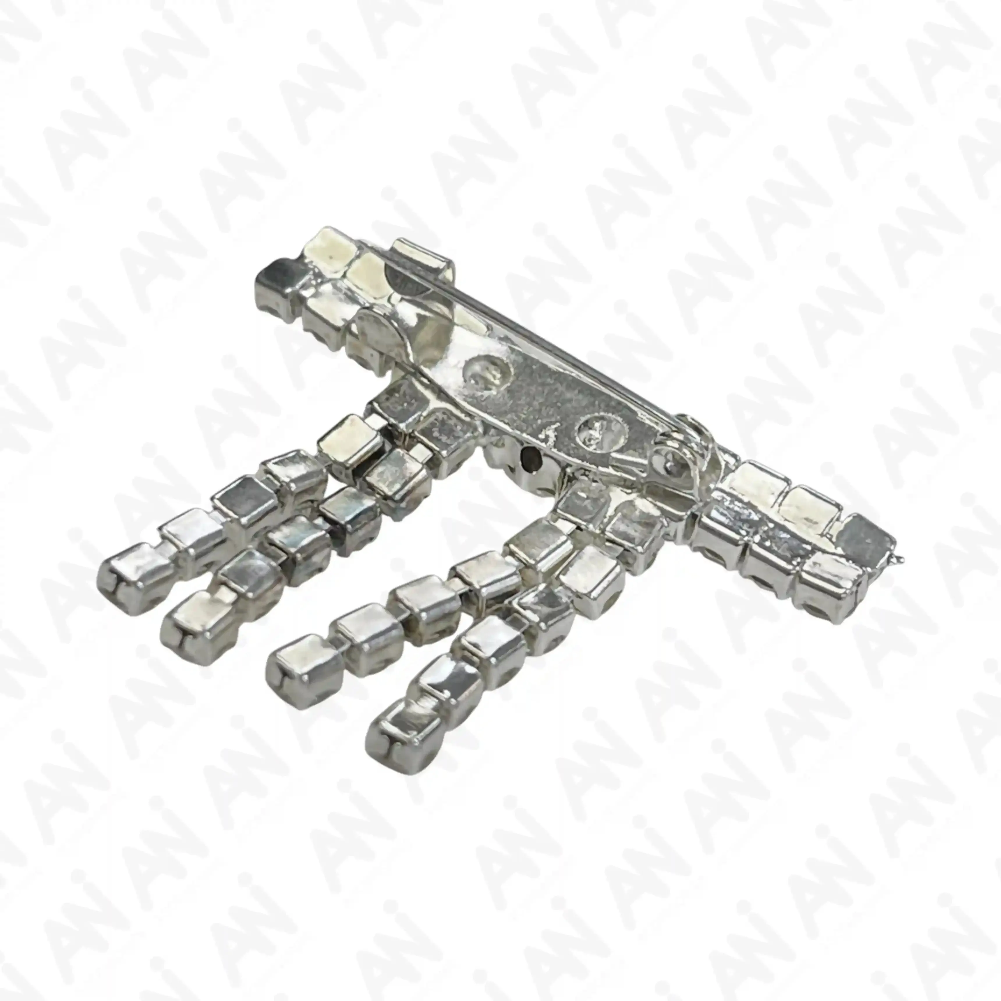 Gold & Silver Rhinestone Brooch for Women's Outfit