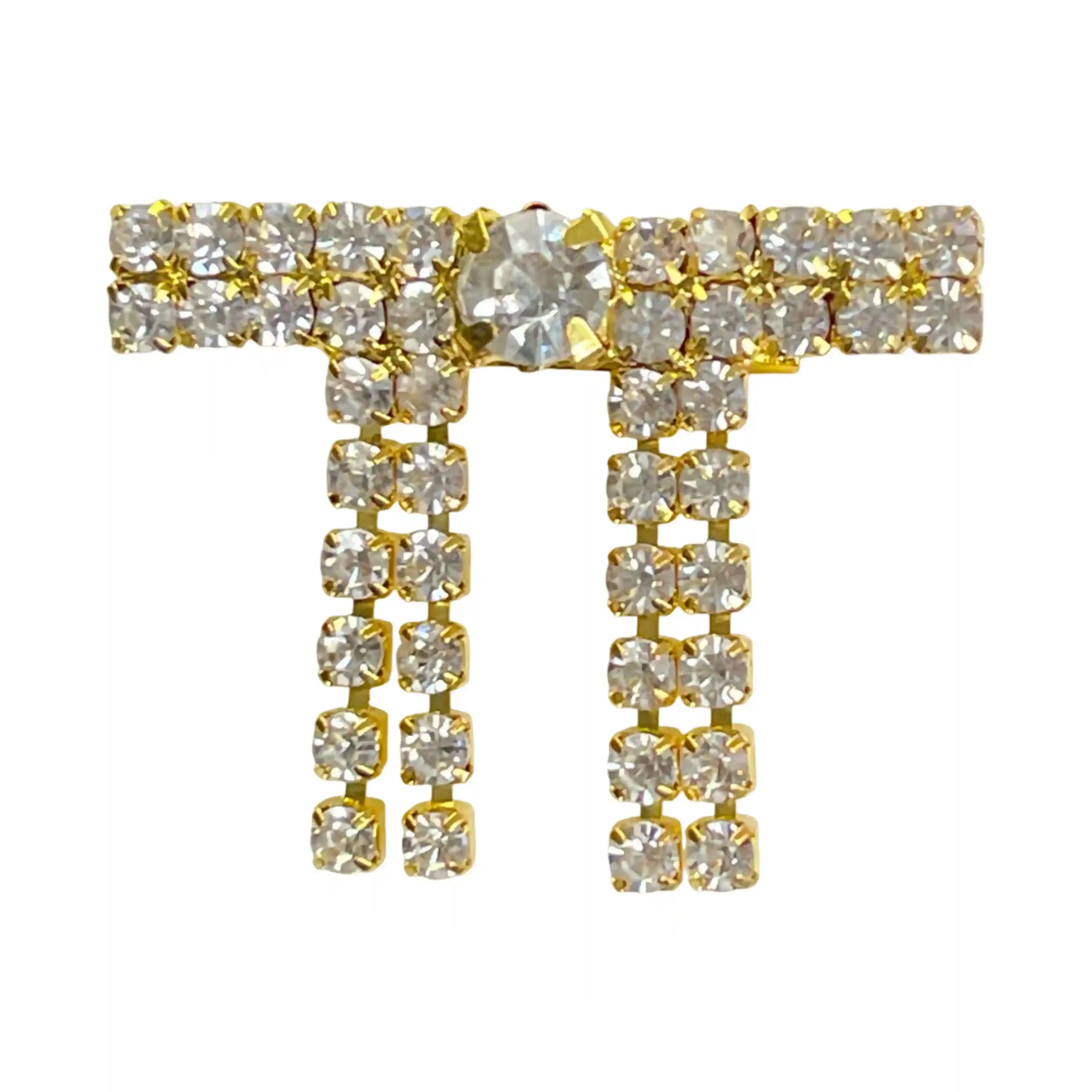 Gold & Silver Rhinestone Brooch for Women's Outfit