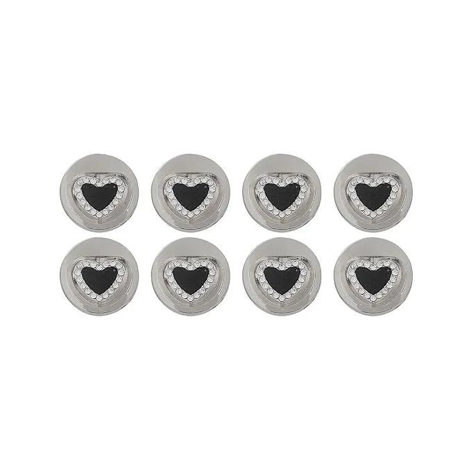 Gold Metal Buttons Heart Centers