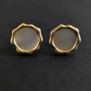 Gold Minimalistic Cuff Links Button