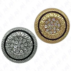 Greek Pattern Rhinestone Metal Shirt Buttons