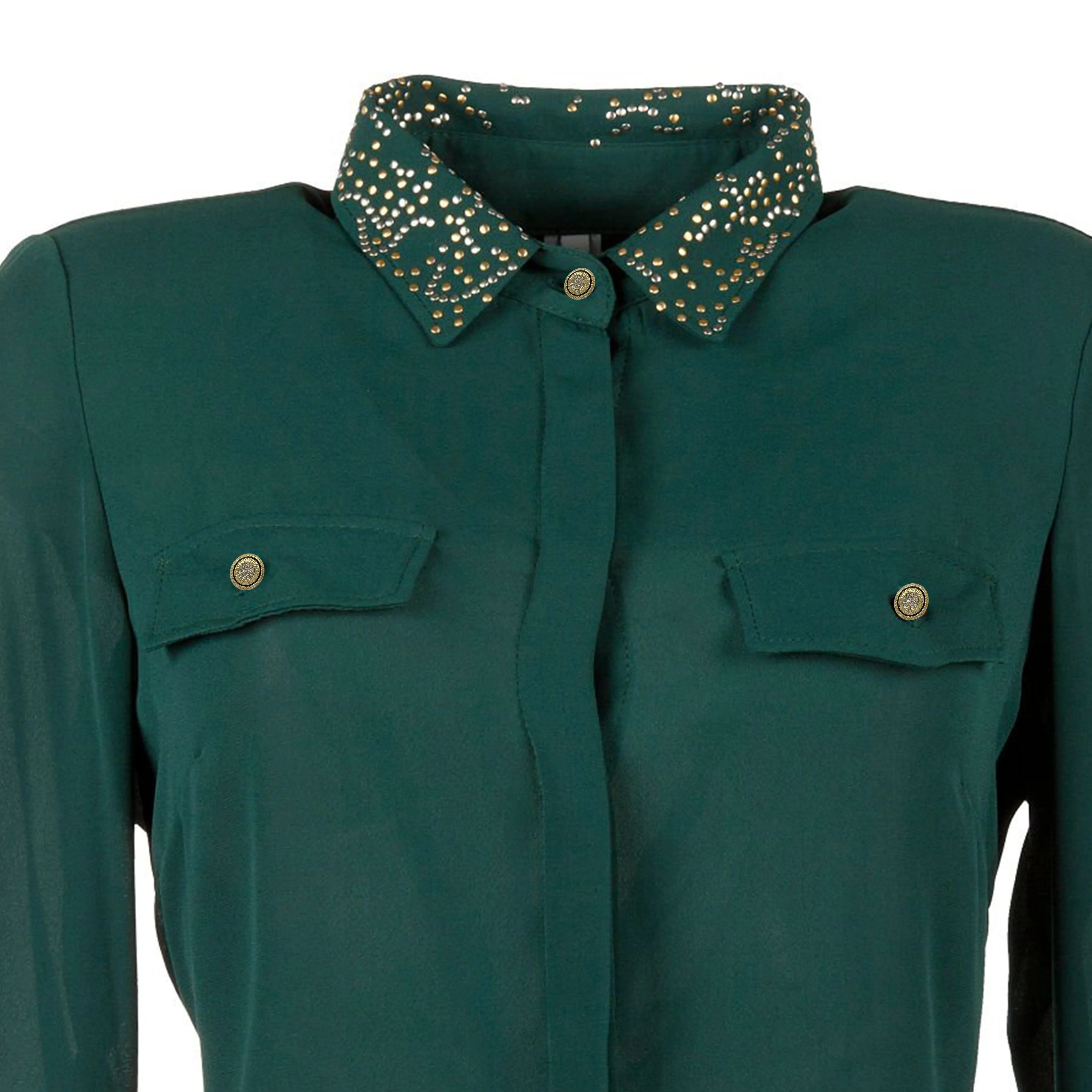 Greek Pattern Rhinestone Metal Shirt Buttons