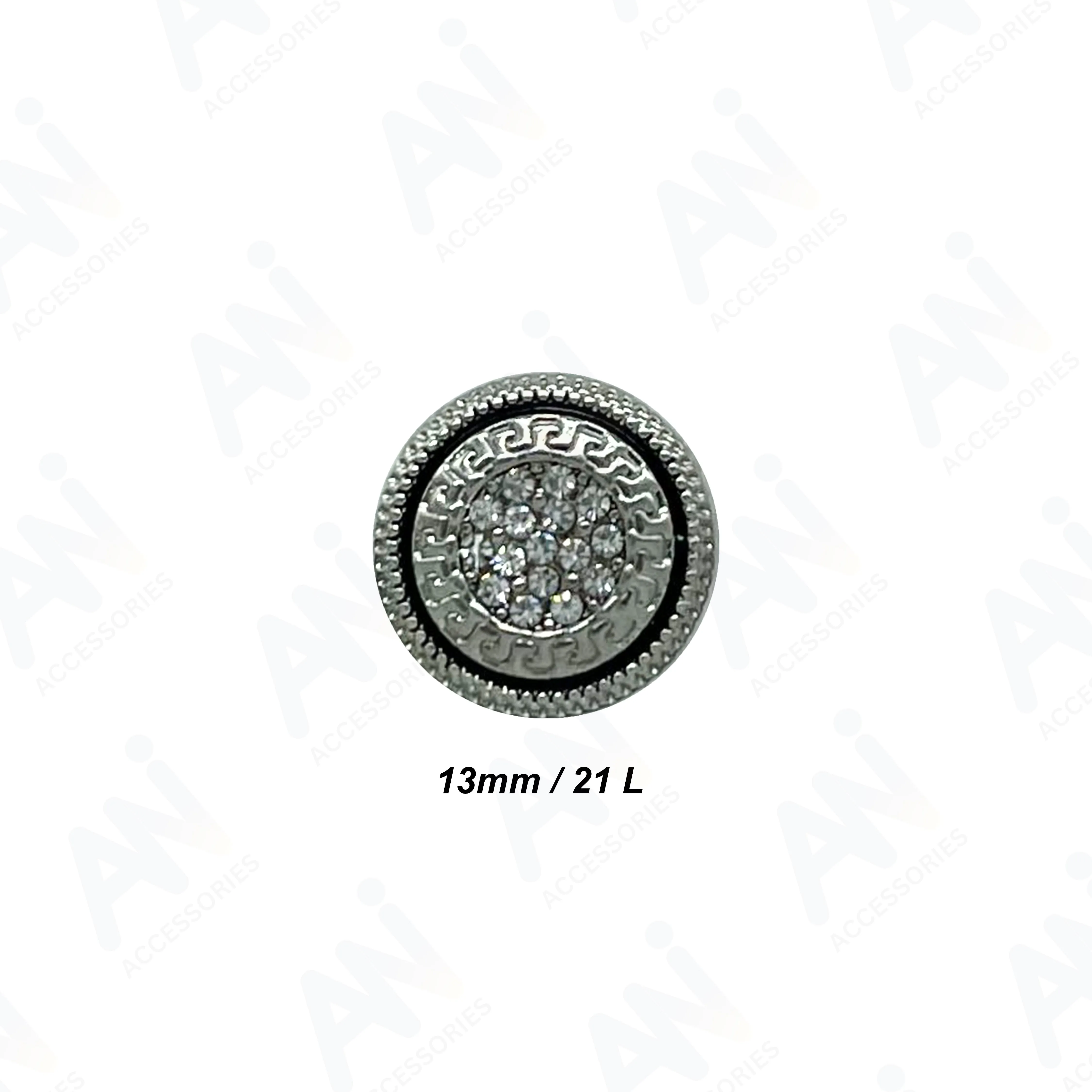 Greek Pattern Rhinestone Metal Shirt Buttons