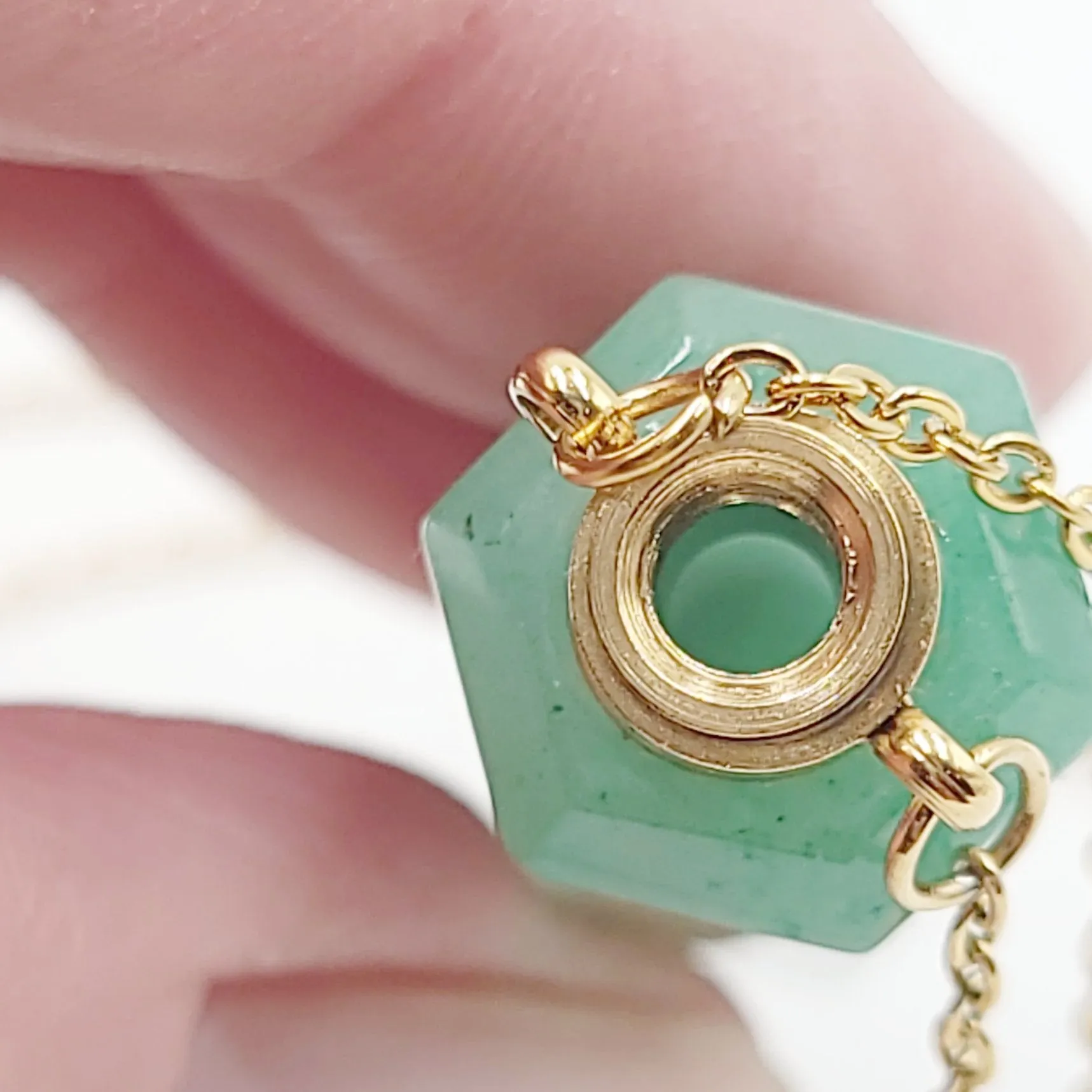 Green Aventurine Bottle Pendant Necklace Holder Perfume Oils Incense Ashes