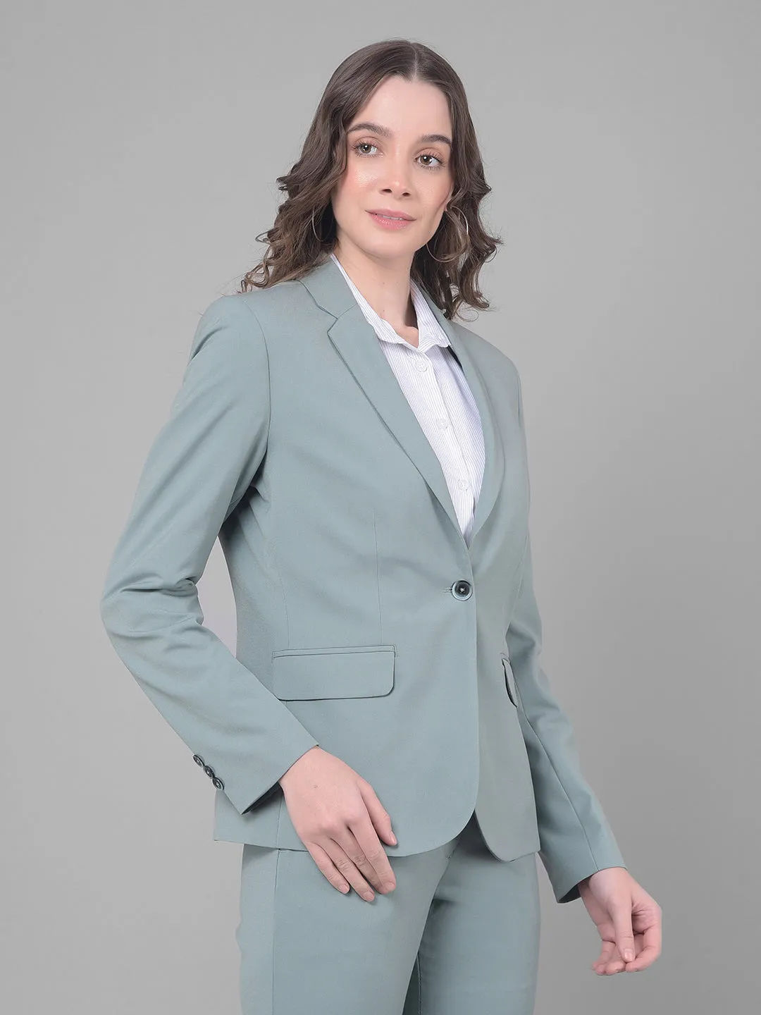Green Single Breasted Blazer