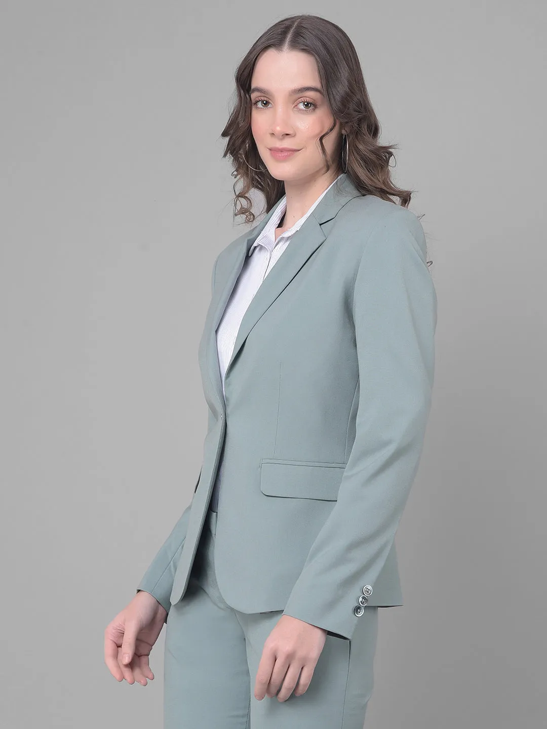 Green Single Breasted Blazer