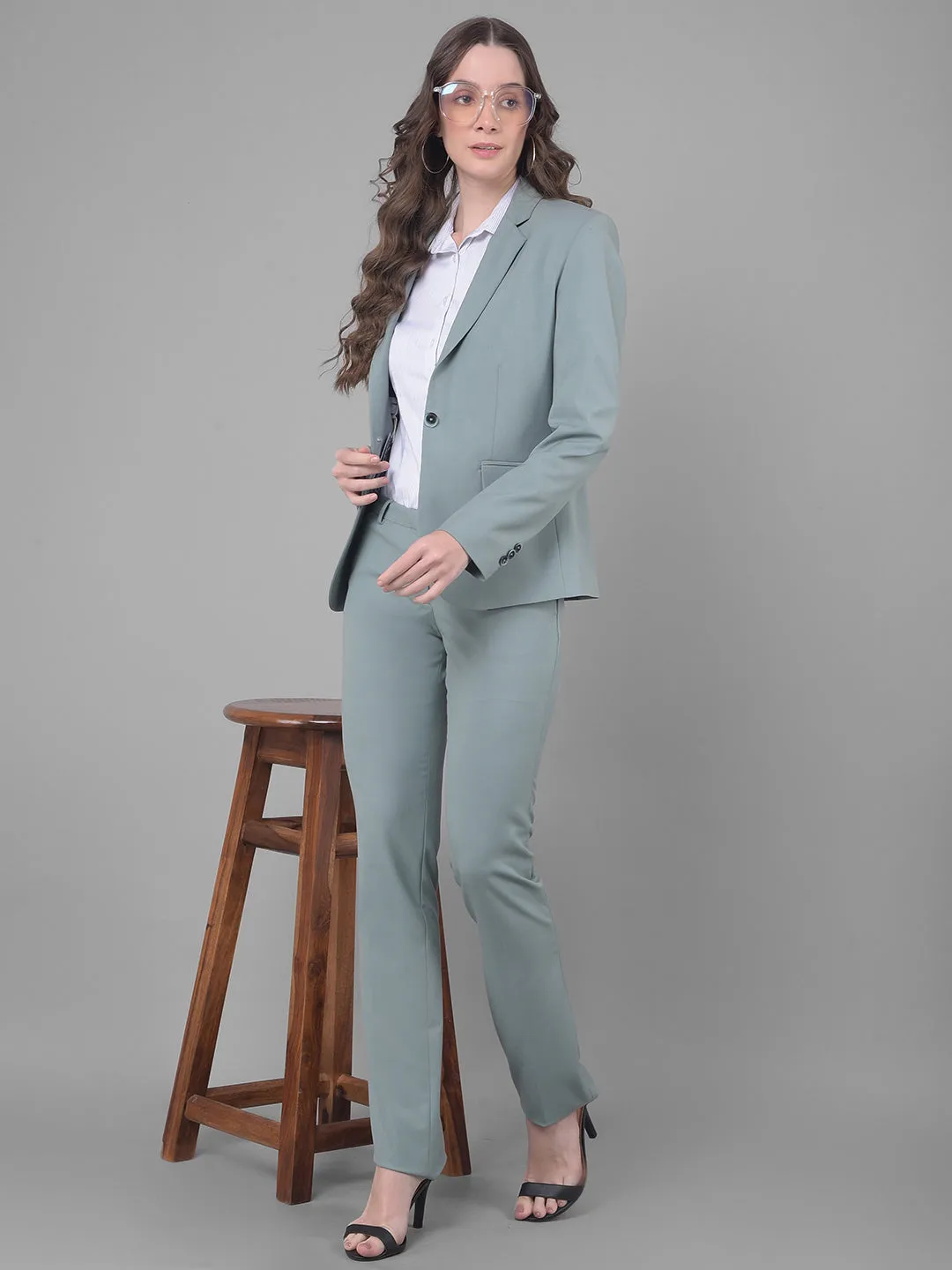 Green Single Breasted Blazer