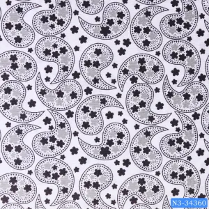 Grey Black White Paisley Print Shirt