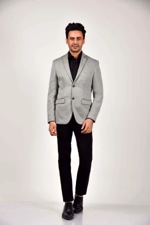 Grey Knitted Blazer for Evenings
