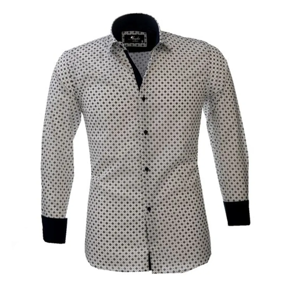 Greyish Mens Slim Fit Designer Dress Shirt - tailored Cotton Shirts