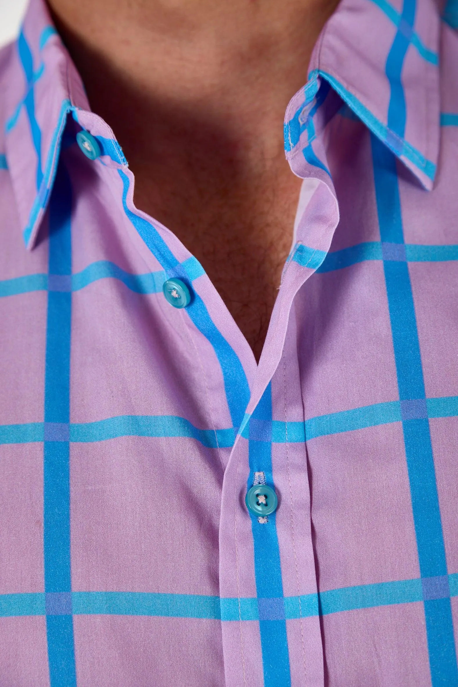 Gun Hill Mens Churchill shirt - Blue/ Pink check