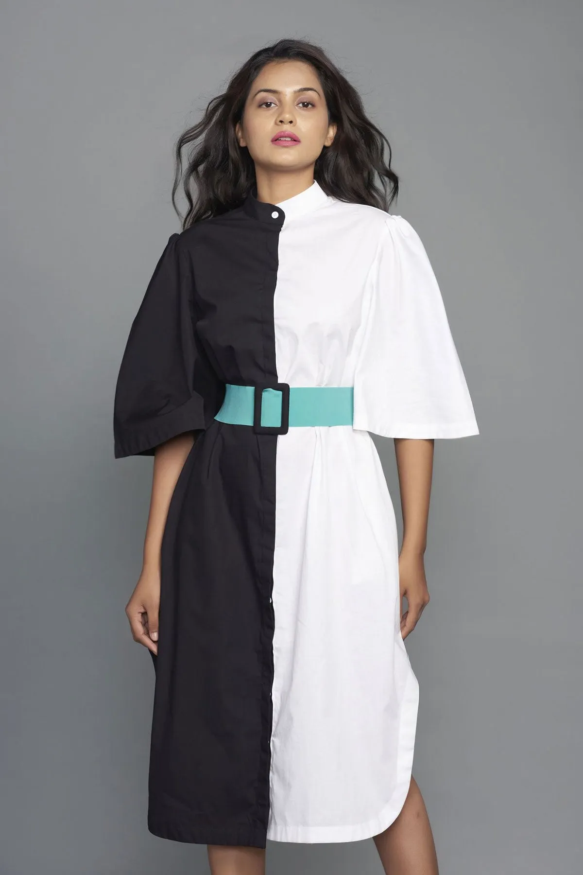 Half and Half Boxy Dress