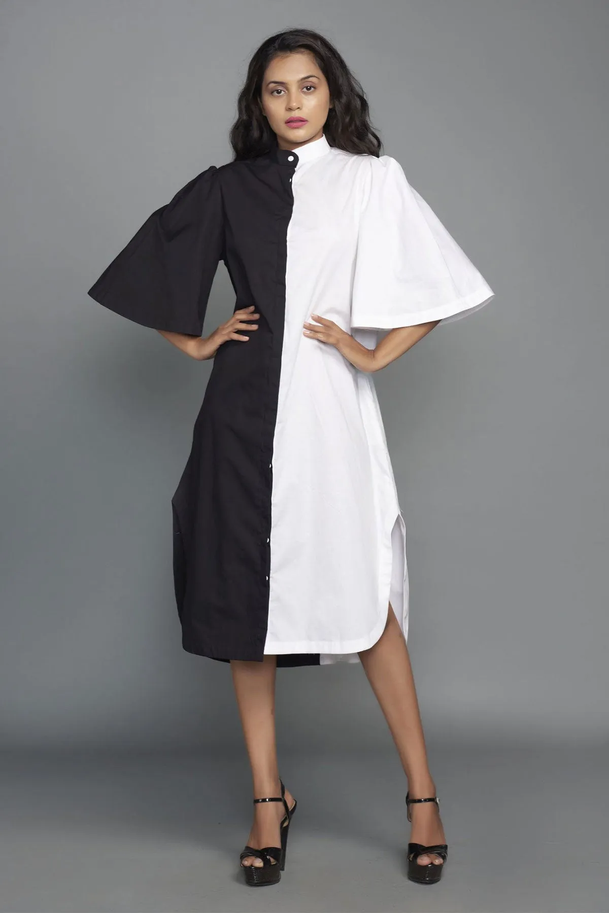 Half and Half Boxy Dress