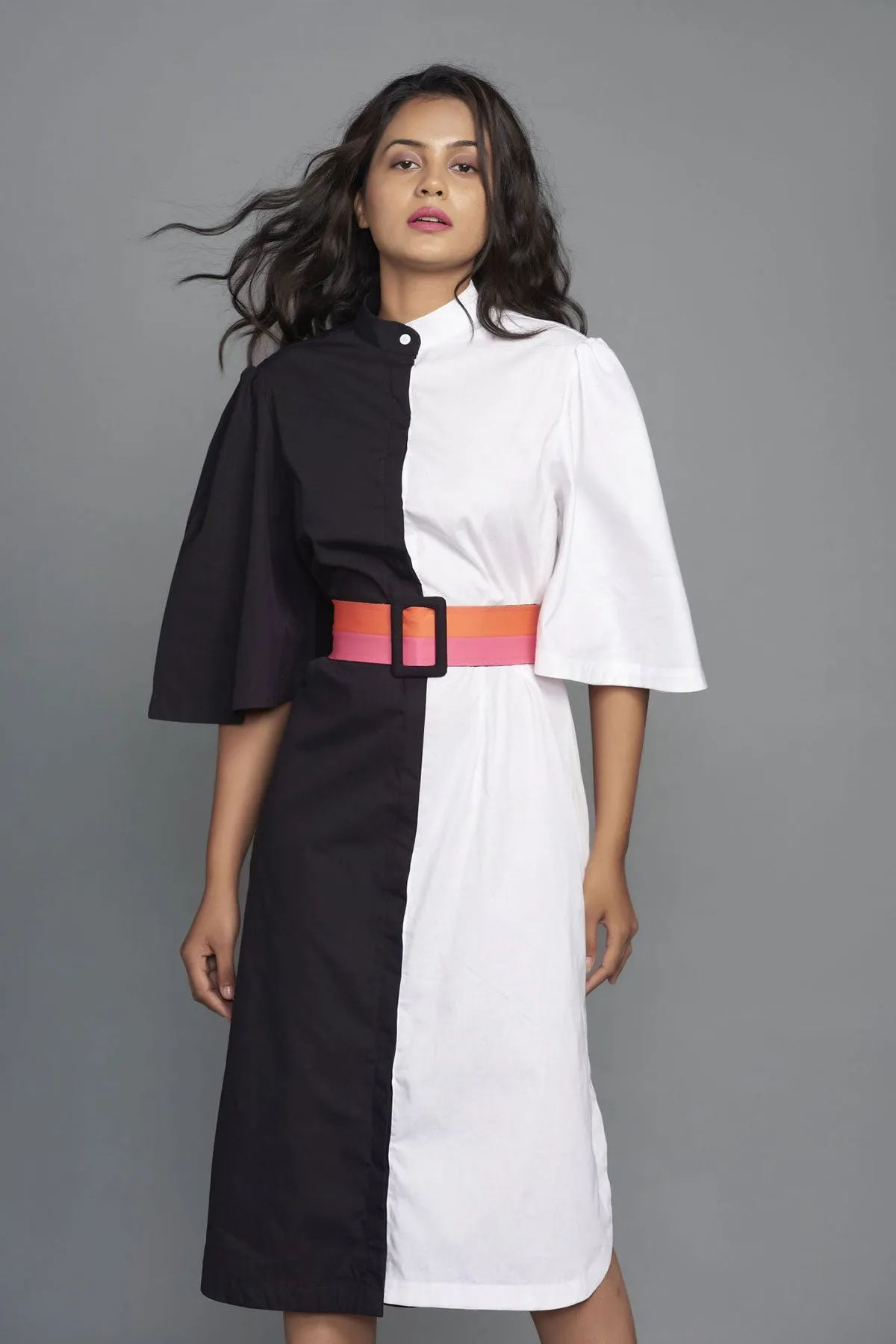 Half and Half Boxy Dress