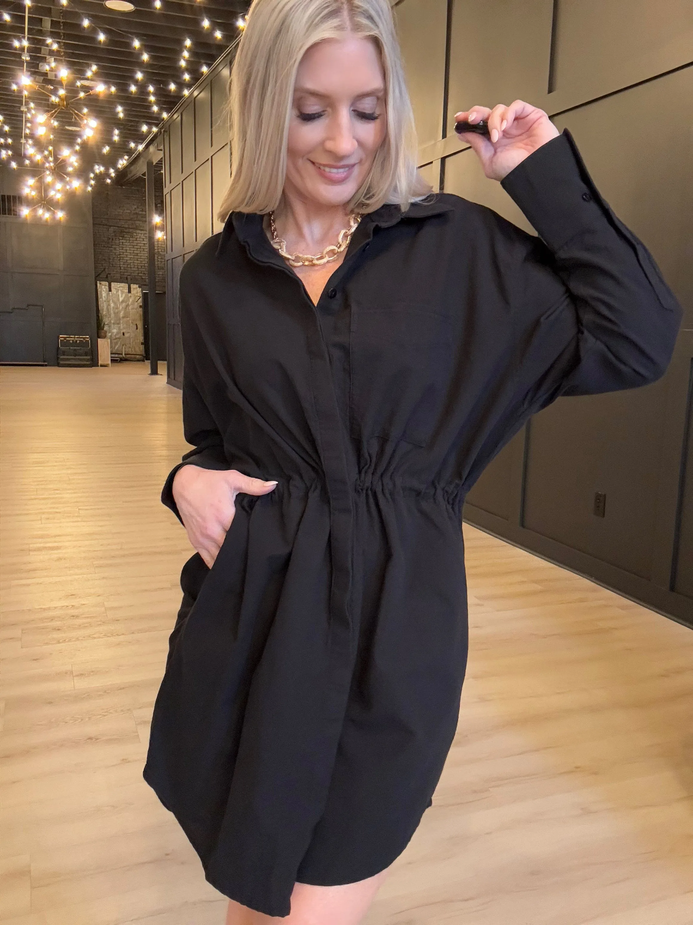 Hancock Houston Mini Dress In Tocuyo Black