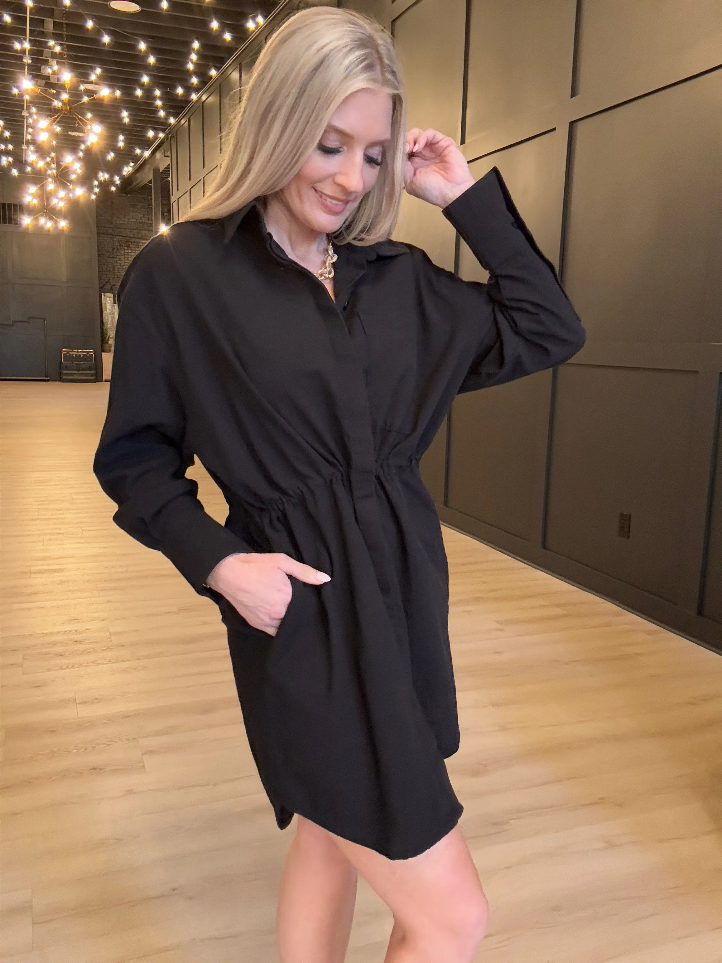 Hancock Houston Mini Dress In Tocuyo Black