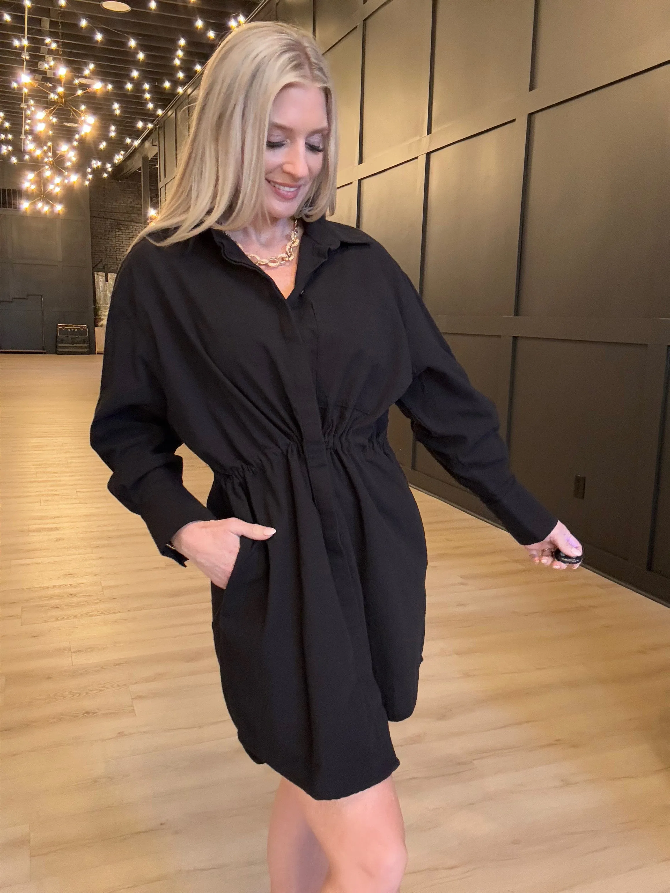 Hancock Houston Mini Dress In Tocuyo Black