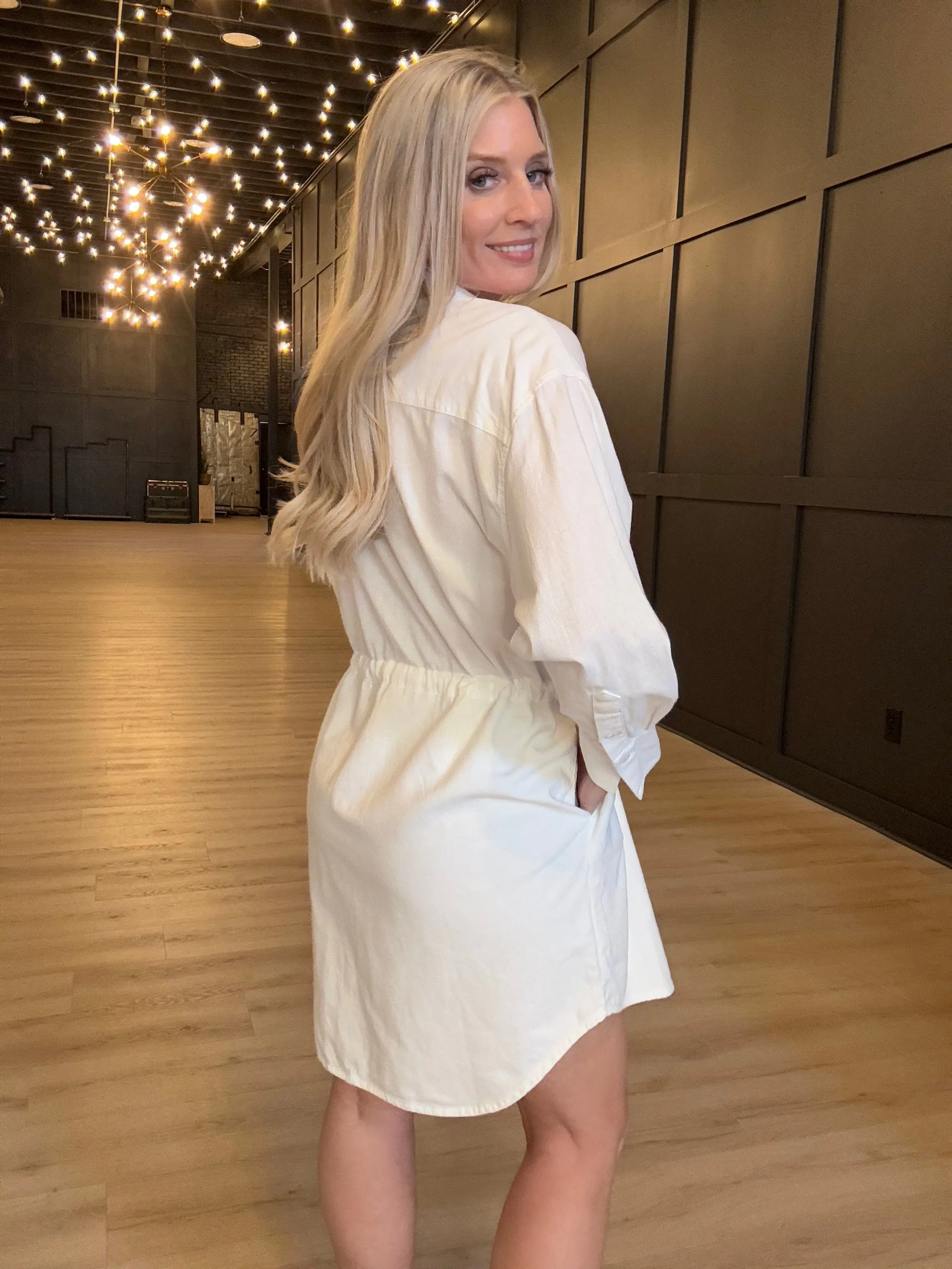 Hancock Houston Mini Dress In Tocuyo White