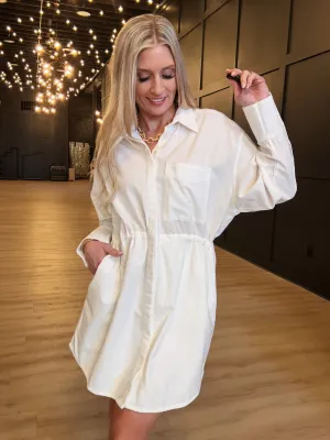 Hancock Houston Mini Dress In Tocuyo White