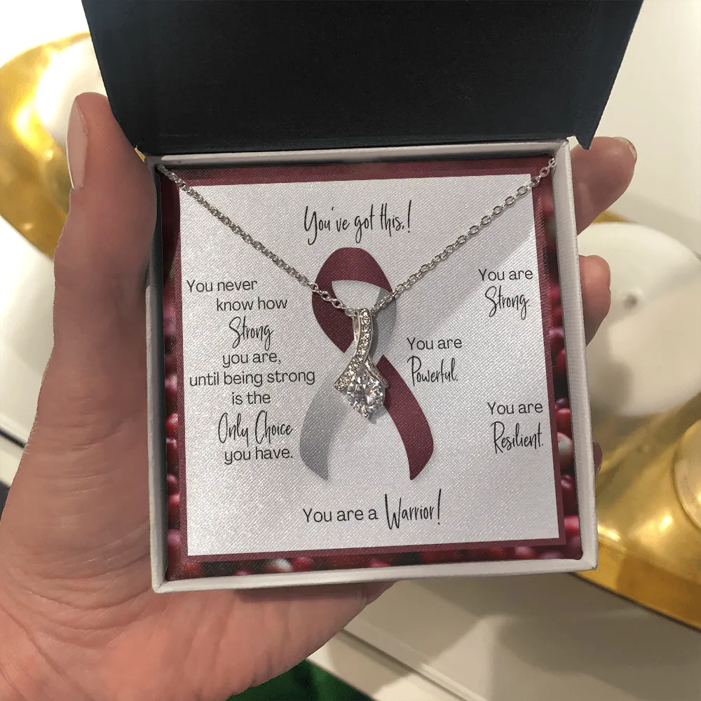 Head and Neck Cancer Warrior | Ribbon Necklace | Gift for Support, Fighter, Survivor