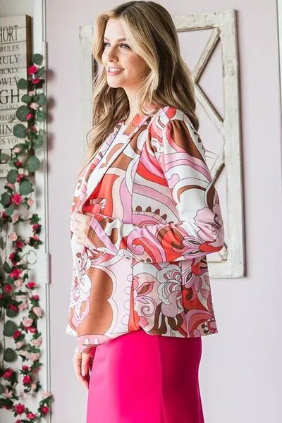 Heimish Full Size Shawl Floral Open Blazers