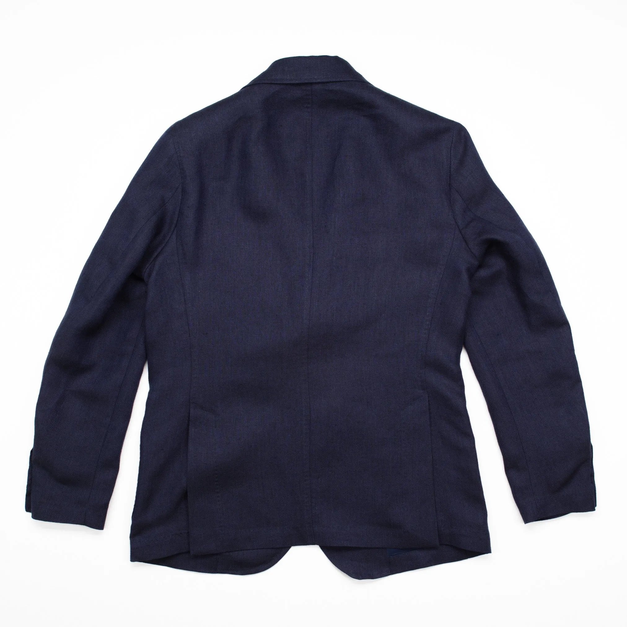 Hemp & Linen Herringbone Summer Jacket in Navy