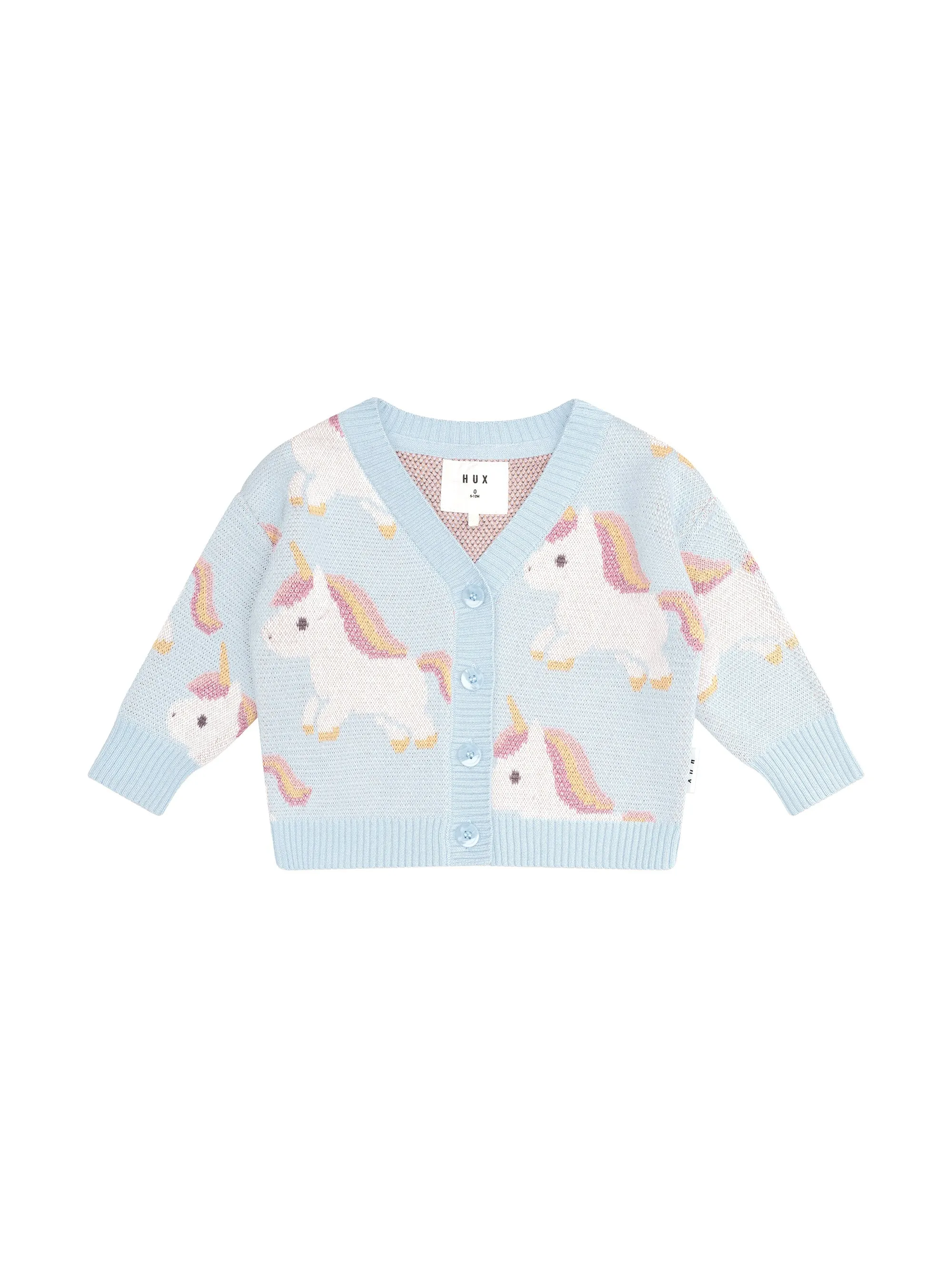 Huxbaby Unicorn Boxy Cardi Ice Water