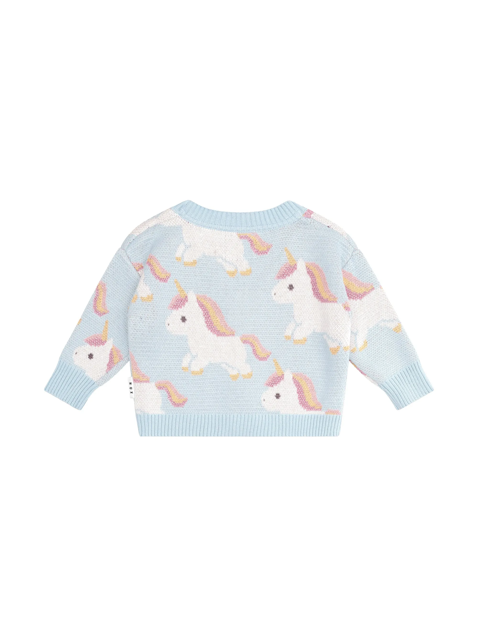Huxbaby Unicorn Boxy Cardi Ice Water