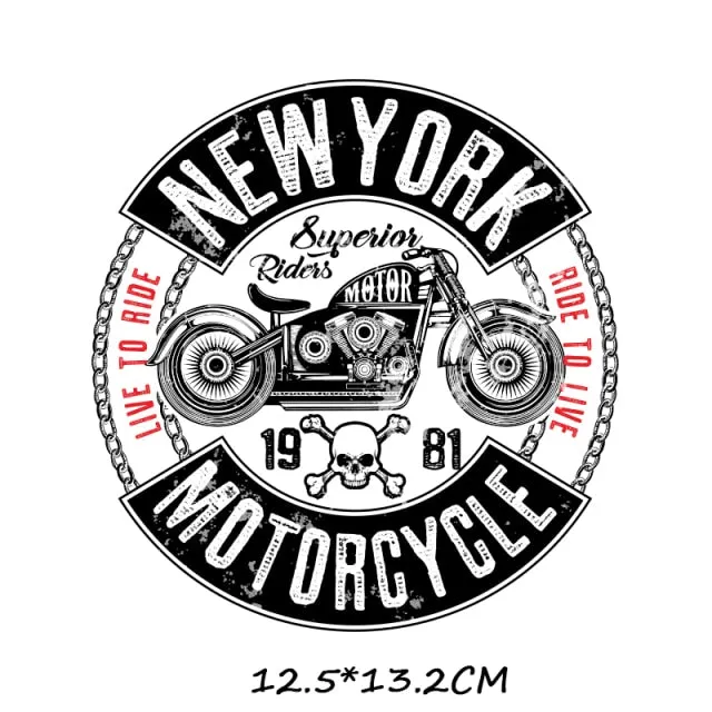 Iron-on Transfers for Clothing Thermoadhesive Patches on Clothes Stickers Diy Skull Patch Biker Flex Fusible Transfer Stripe
