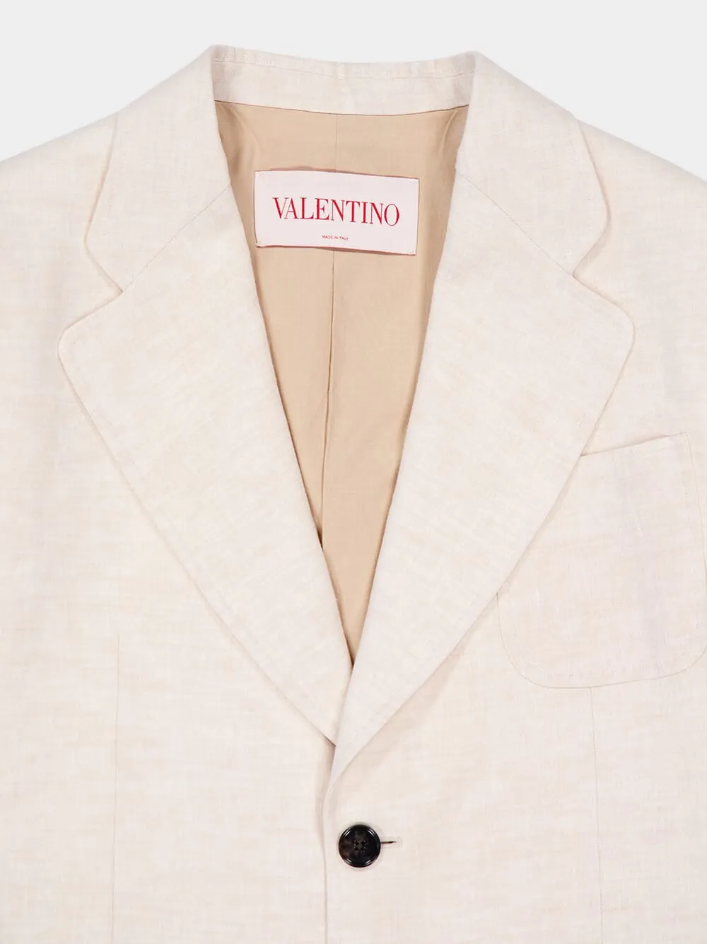 Ivory Linen Classic-Fit Blazer
