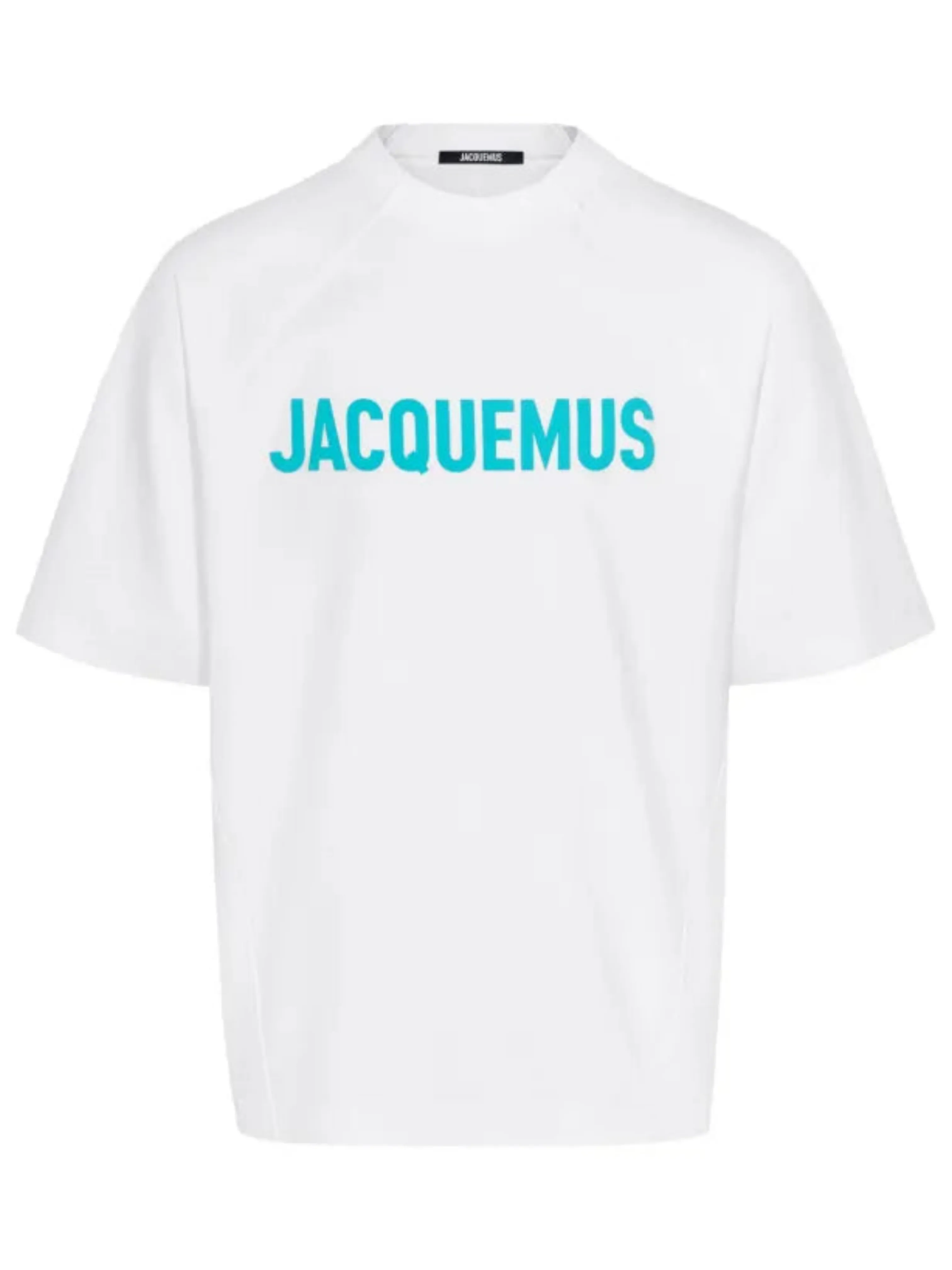 JACQUEMUS LE TYPO OVERSIZED TEE WHITE TURQUOISE