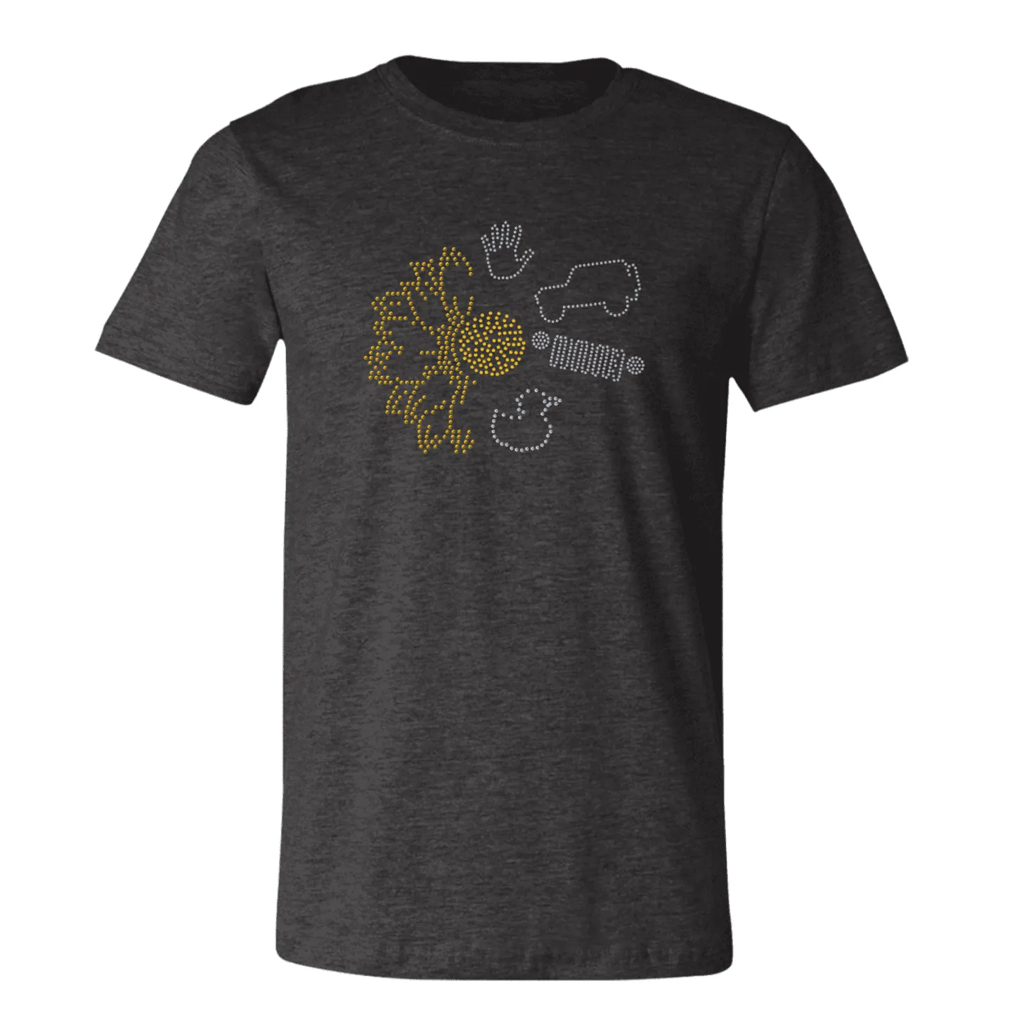 Jeeper Flower Rhinestone Tee Short or Long  Sleeve