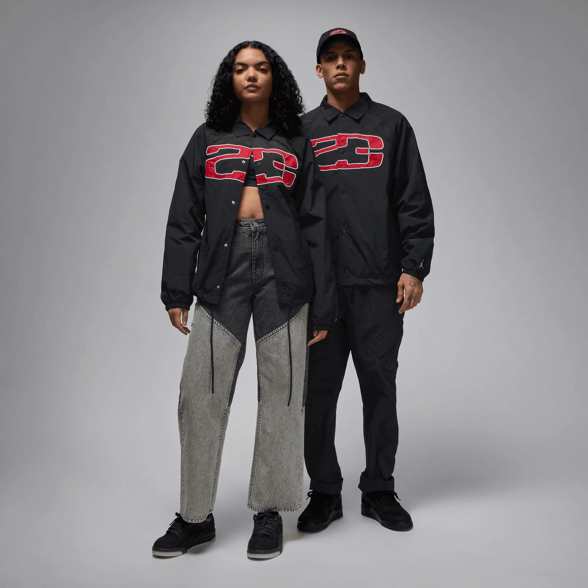JORDAN | ESSENTIALS COACHES JACKET { BLACK/SAIL