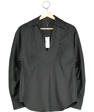 Karen Millen Grey Tailored Collared Long Sleeve Shirt UK 8