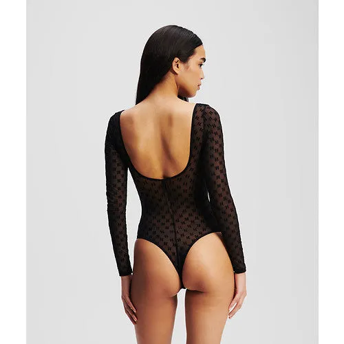 Karl Lagerfeld - Bodystocking - Mesh black - Monogram mesh