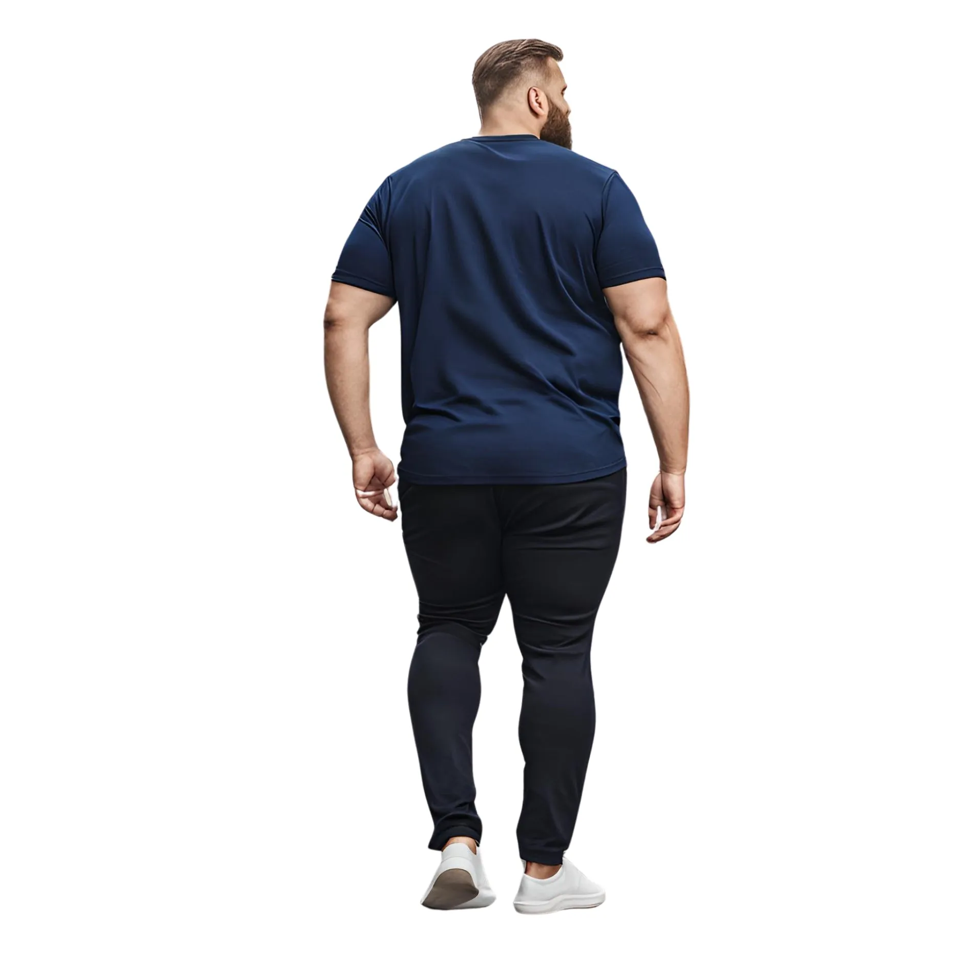 KART BLACK Men's Plus Size Navy Color Tshirts | Regular Fit Round Neck Cotton Tshirts | NVY-3 STRONG