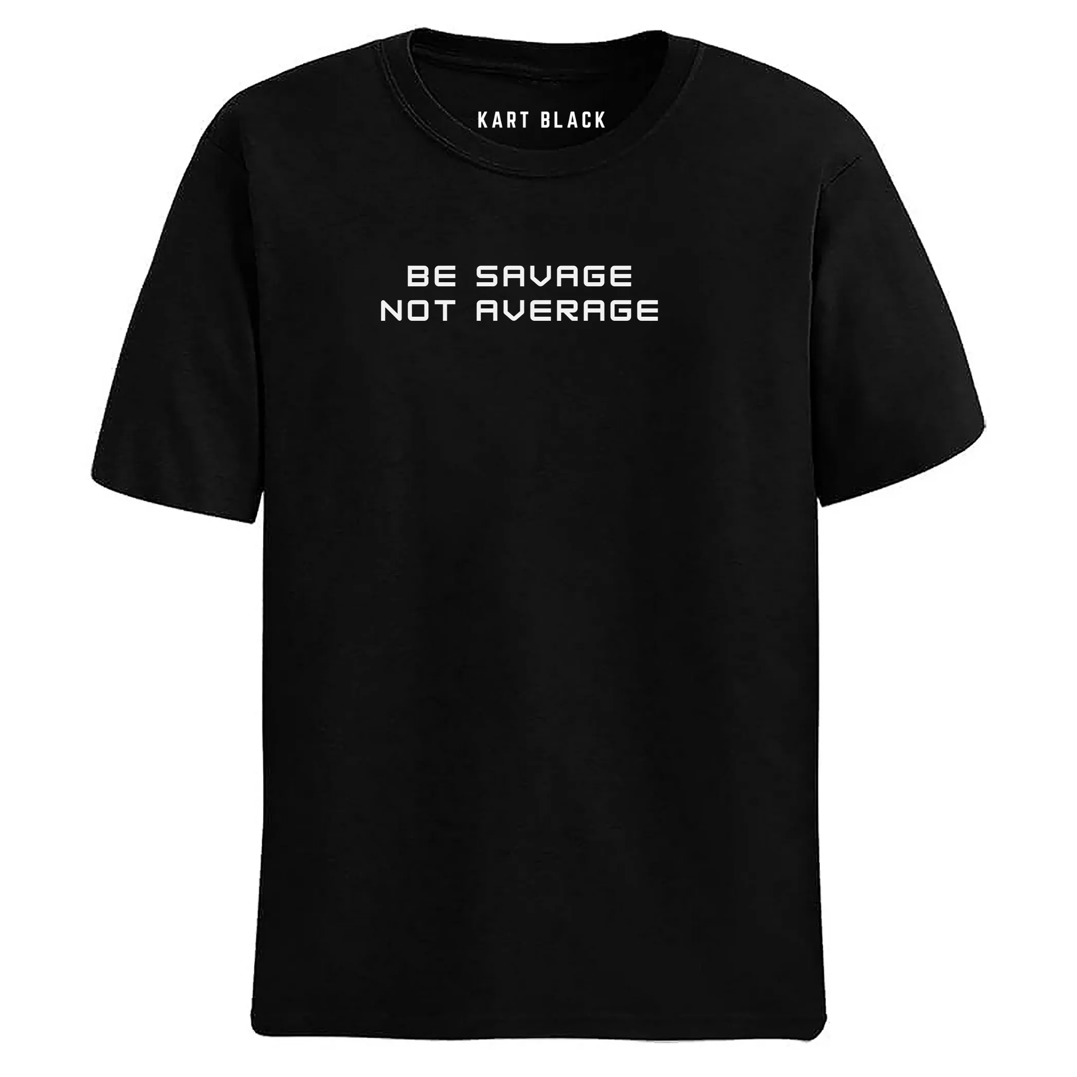 Kart Black Men's Plus Size Regular Fit Cotton Tshirts | MT-PLUS-BLK-SAVAGE_3XL